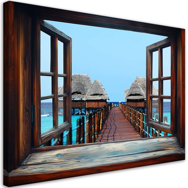 Tableau déco vue depuis la fenêtre 100 x 70 cm