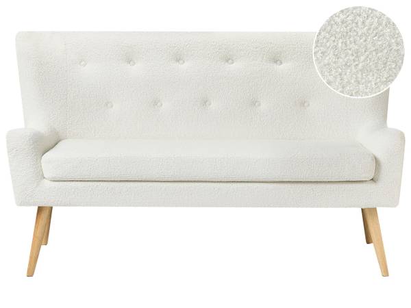2-Sitzer Sofa SKIBBY Braun - Weiß - Naturfaser - 160 x 95 x 60 cm