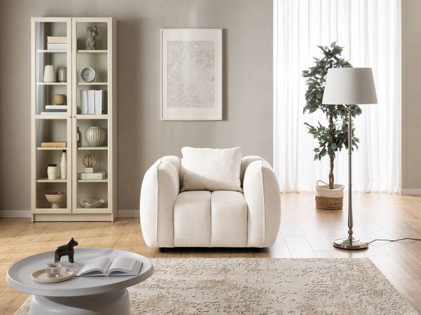 Bankstellen Nubira 3+1 Set van 2 crèmekleurig