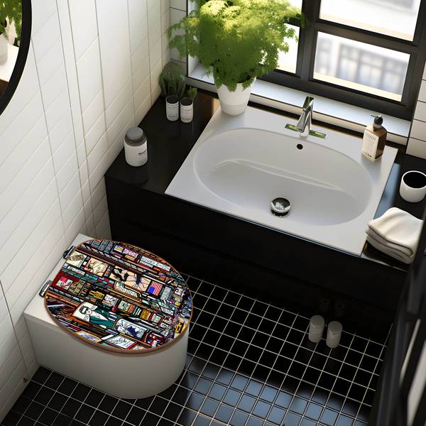 WC-Sitz mit Absenkautomatik New York Sho Bambus - Holzwerkstoff - 38 x 5 x 49 cm