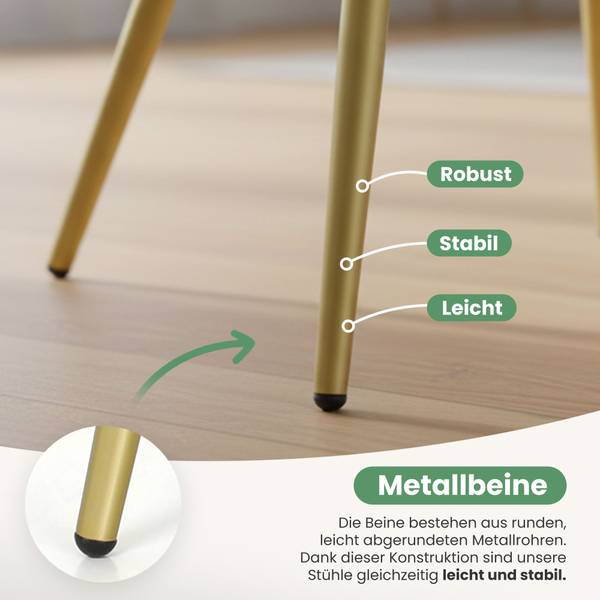 CHAISE ESTELLE Lot de 2 Vert - Doré