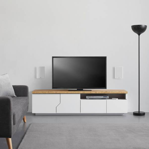 TV-Element CARLOS Braun - Weiß - Holz teilmassiv - 180 x 47 x 42 cm