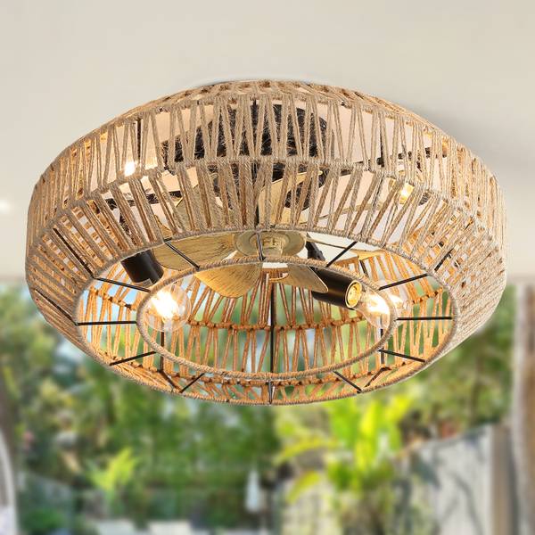 Deckenventilator CD342 Beige - Kunststoff - 56 x 25 x 56 cm