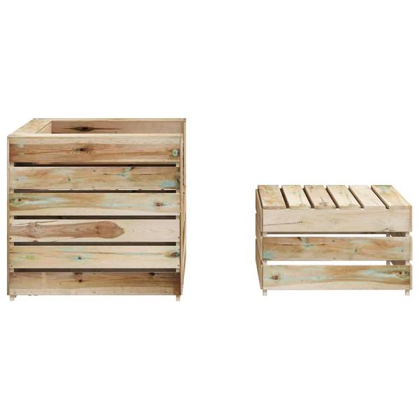 Garten-Lounge-Set 3011726-4 (2-teilig) Braun - Kiefer - 60 x 37 x 62 cm