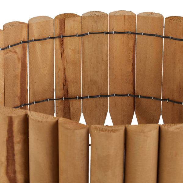 Rasenkante Holz 20 cm hoch Braun - Holzwerkstoff - 120 x 20 x 2 cm