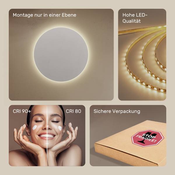 LED-Badezimmerspiegel MAG147 Spiegelglas - 60 x 60 x 1 cm