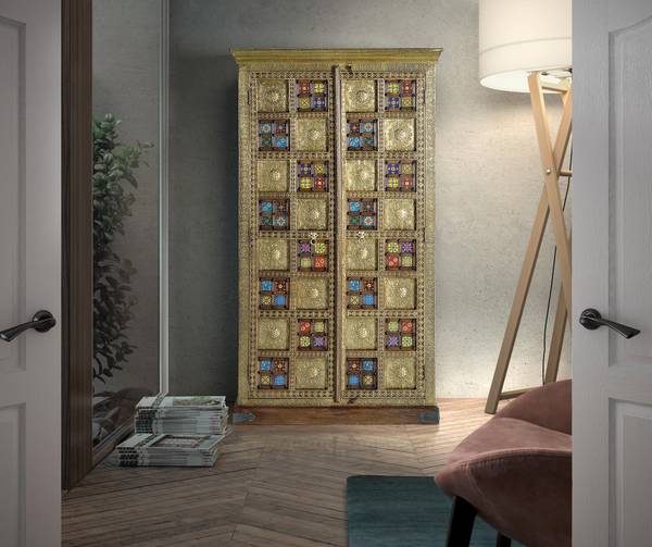 Armoire 1277 Marron - Bois massif - 40 x 180 x 100 cm