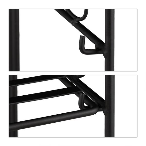 Blumenregal Metall klappbar Schwarz - Eisen - 50 x 100 x 25 cm