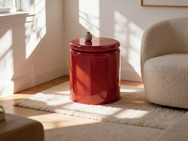 Beistelltisch AMOFA Rot - Holz teilmassiv - 40 x 43 x 40 cm