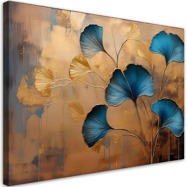 Wandbild blüten ginkgo botanik art déco 60 x 40 cm