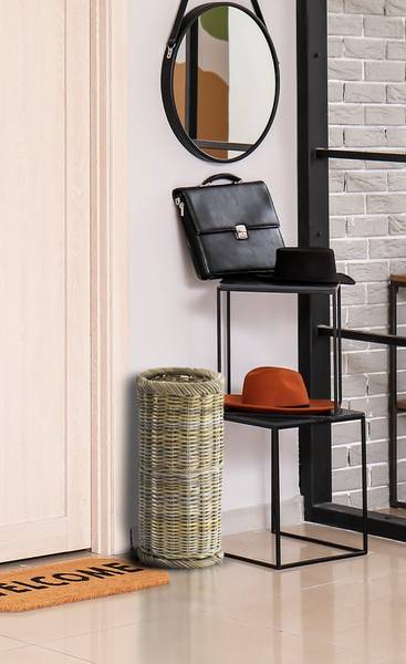 Schirmständer SHADOW STAND Grau - Rattan - 28 x 56 x 28 cm