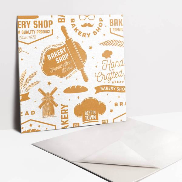 Selbstklebende Fliesen (9 St.) Bäckerei Orange - Polyester PVC - 30 x 30 x 0 cm