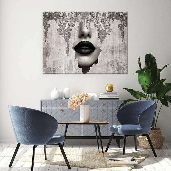 Wandbild gesicht einer frau abstraktion 120 x 80 cm