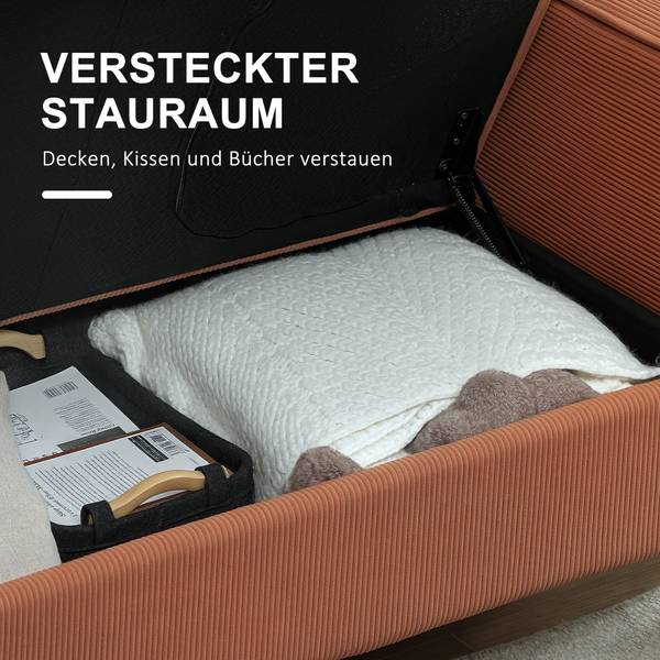 2 Sitzer Sofa 83B-130V00PK Orange - Cord - 63 x 79 x 117 cm