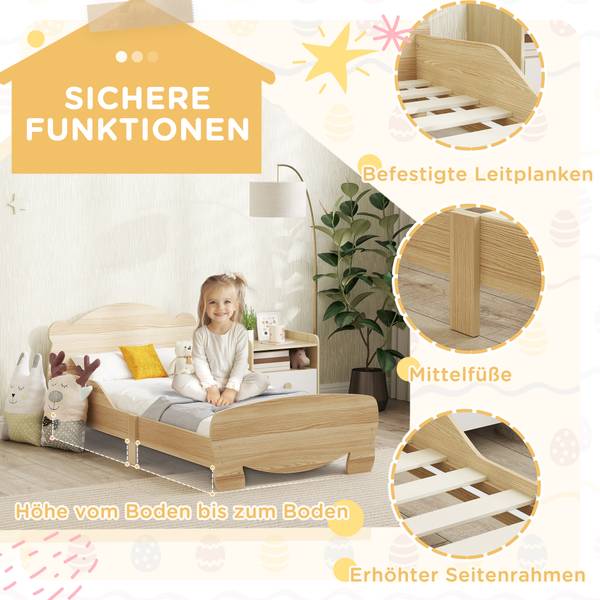 Kinderbett 313-022V90ND Braun - Holzwerkstoff - 80 x 55 x 144 cm