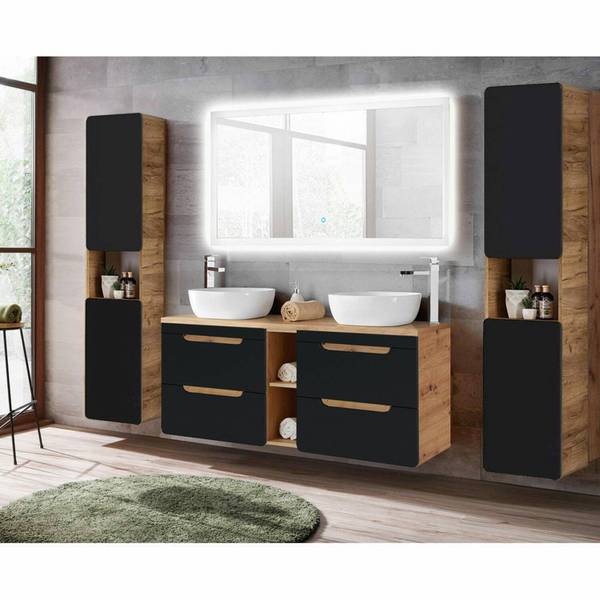 Badmöbel-Set NEW-LUTON-115 4er-Set Grau - Holzwerkstoff - 241 x 200 x 46 cm