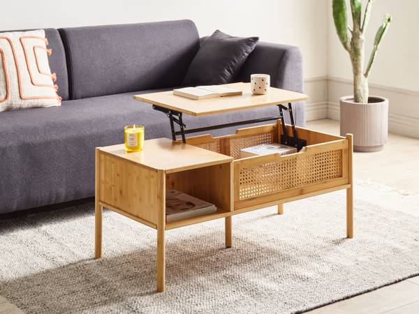 Couchtisch SURREY Blau - Bambus - 99 x 43 x 1 cm
