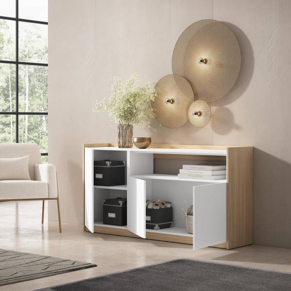 Dressoir Sokkel II licht eikenhout - wit