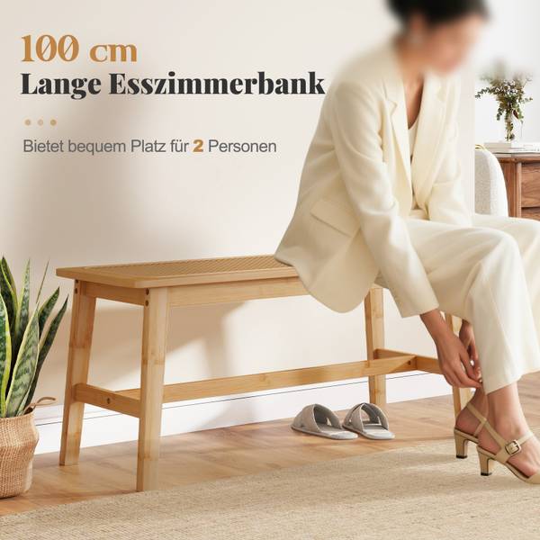 Sitzbank VH34673 Braun - Bambus - 35 x 45 x 100 cm