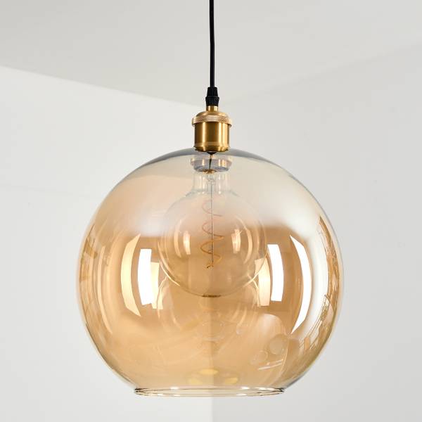 Pendelleuchte Cesaro Orange - Aluminium - Klarglas - 36 x 124 x 36 cm
