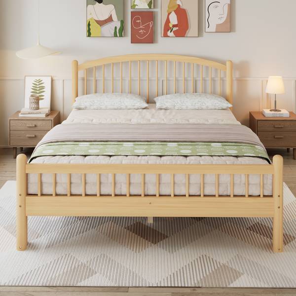 Holzbett MU4090 Ⅰ Braun - Kiefer - 147 x 84 x 208 cm