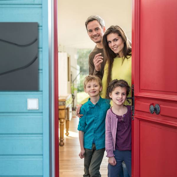 Brievenbus met krantenrol antraciet grijs - staal - 37 x 37 x 11 cm