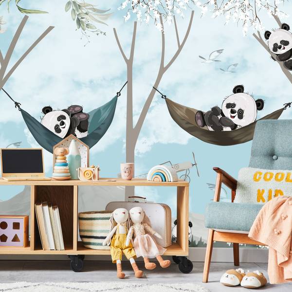 Fototapete Pandas Märchenwald Kinder 450 x 315 x 315 cm