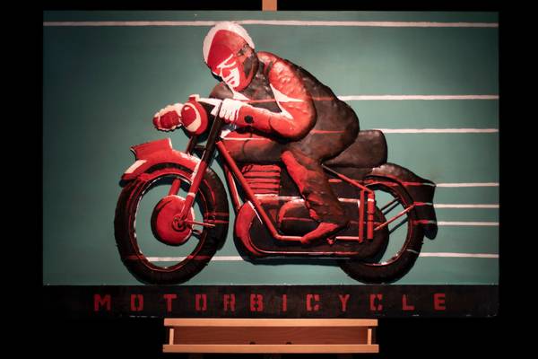 Metallbild Autos & Technik Bax Blau - Rot - Metall - 120 x 80 x 6 cm