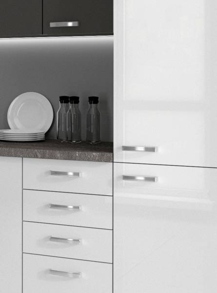 Winkelküche BIANCA V Weiß - Holzwerkstoff - 330 x 210 x 210 cm