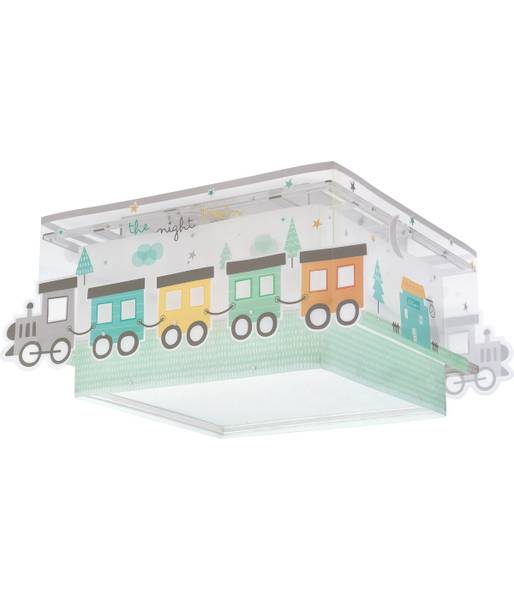 Deckenleuchte Kinder Zug 2er Set Grün - Kunststoff - 33 x 17 x 33 cm