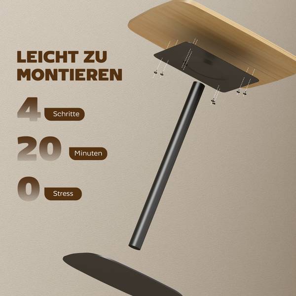 Esstisch 83A-386V81ND Braun - Stahl - 60 x 75 x 60 cm