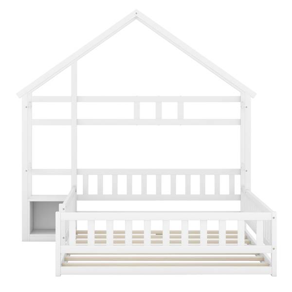 Lit bébé Mara Ⅱ Blanc - Pin - Acier - 203 x 190 x 203 cm