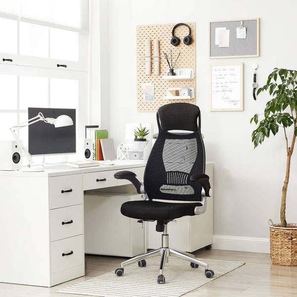 Bürostuhl Lozay Webstoff / Stahl - Schwarz / Chrom
