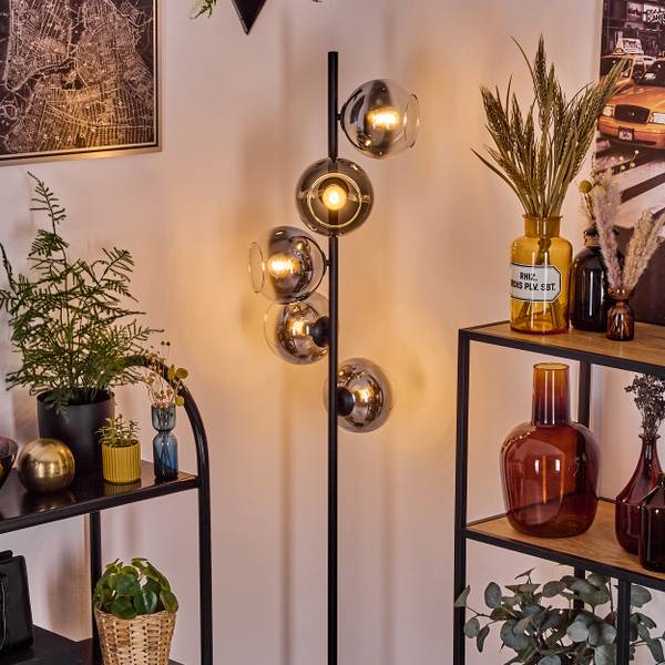 Stehlampe Cesaro Grau - Silber - Metall - 31 x 160 x 31 cm