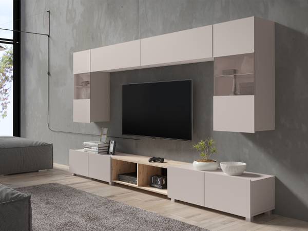 Wohnwand Calabrini XXIV Beige - Eiche