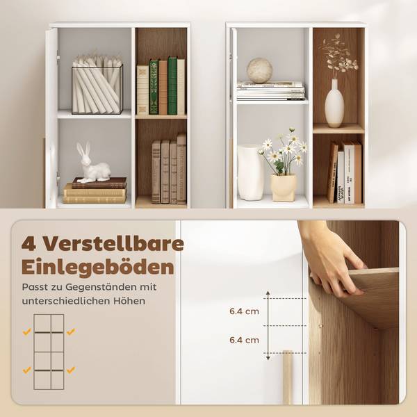 Bücherschrank 836-656V90WT Holzwerkstoff - 35 x 176 x 63 cm