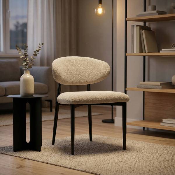 Esszimmerstuhl 83A-507V00BG Beige - Strukturstoff - Leinen - 58 x 77 x 58 cm