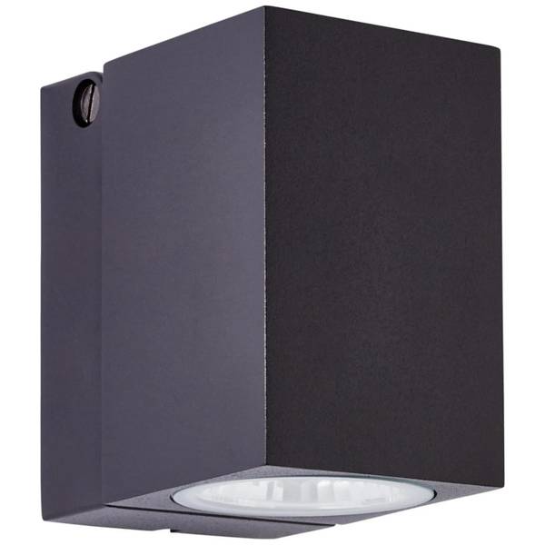 Wandleuchte Burk Schwarz - Stahl - Klarglas - 7 x 10 x 7 cm