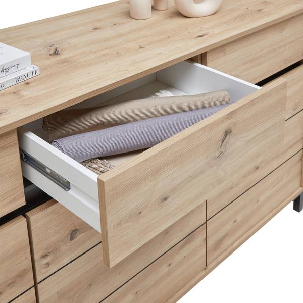 Sideboard ARRAN Schwarz - Braun - Holzwerkstoff - 157 x 90 x 40 cm