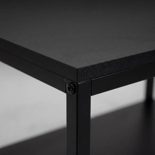 Couchtisch mit Ablage Materialmix Schwarz