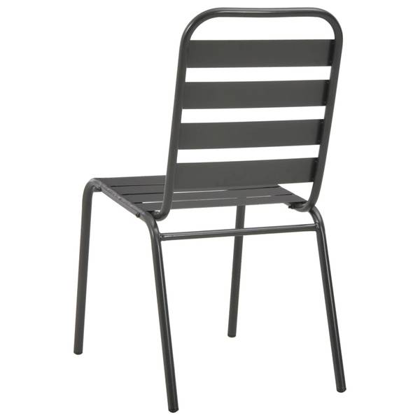 Chaise d'extérieur 44257 (lot de 2) Gris - Acier - 42 x 84 x 63 cm