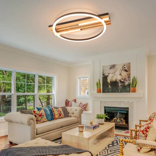Deckenleuchte Derex Ⅲ Braun - Metall - 32 x 7 x 38 cm