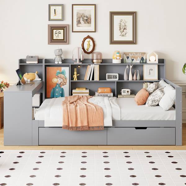 Schlafsofa Phoebus Ⅱ Grau - Weiß