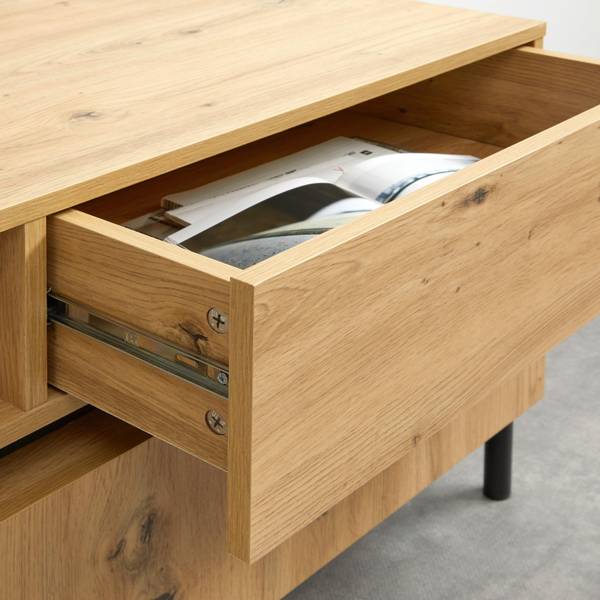 TV-Element JASMINA Schwarz - Braun - Metall - Holz teilmassiv - 175 x 54 x 42 cm