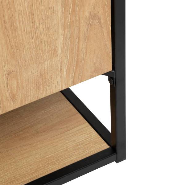 Sideboard mit 2 Türen ALDEA Beige - Kunststoff - 40 x 80 x 140 cm