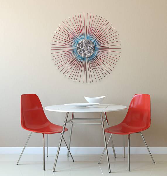 Wanddeko Abstrakt Zam Rot - Metall - 80 x 80 x 6 cm