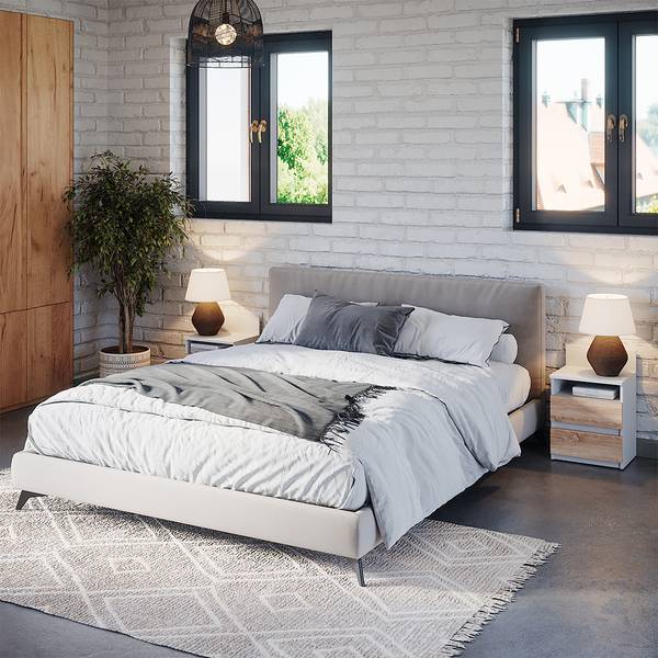 Table de chevet Monty 53172 Marron - Bois manufacturé - 40 x 60 x 33 cm