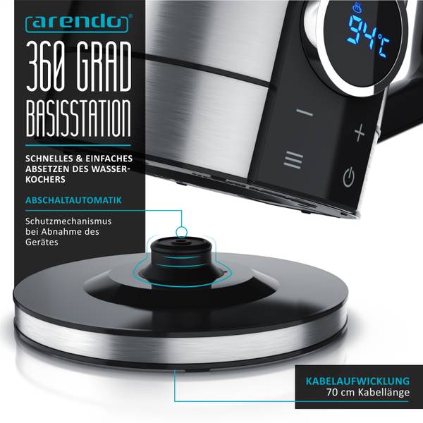 Wasserkocher GE-1943 Silber - Metall - 25 x 24 x 16 cm