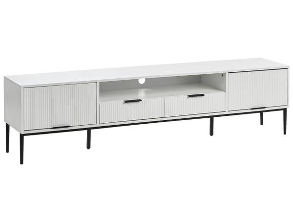 TV-Möbel LEDUC Schwarz - Weiß - Holzwerkstoff - 200 x 52 x 40 cm