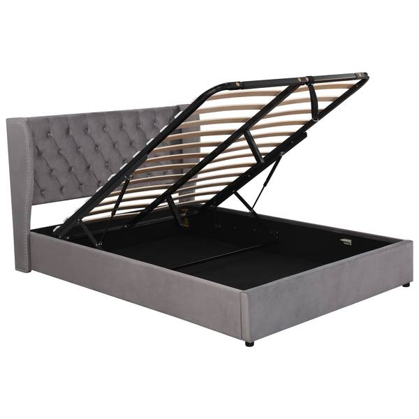 Einzelbetten K-1337 Grau - Holzwerkstoff - 146 x 99 x 197 cm